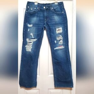 MEN'S TRUE RELIGION DISTRESSED JEANS
